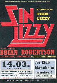 Der Flyer von Sin Lizzy